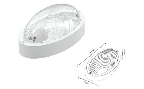 Plafons E27, NEMLIYER, 60W, IP65, balts, bez režģiem, plastmasa