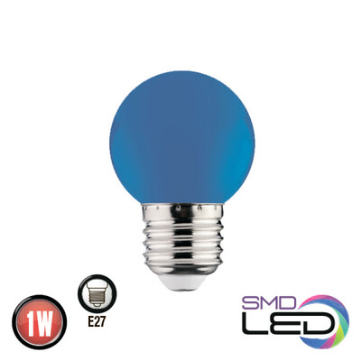 Spuldze E27, LED, Horoz, RAINBOW, 1W, 12lm, zila