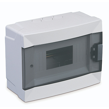 Modular distribution box Makel, 8-socket, IP40, with transp. door, surface