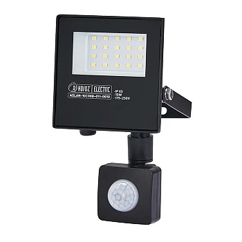 Прожектор LED, Horoz, ASLAN-S, 10W, 1100lm, 4200K, IP65, черный, алюминий, с сенсором, (16)