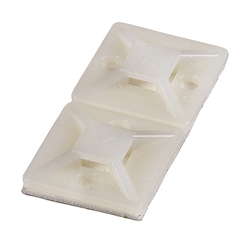 Kabeliu riikliu pagrindas HAUPA, baltas, lipnus, 28x28mm, 4.8mm, plastikas, (100)