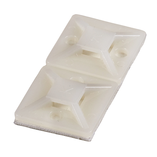 Kabelu saites pamatne HAUPA, balts, pašlīmējosšais, 28x28mm, 4.8mm, plastmasa, (100)