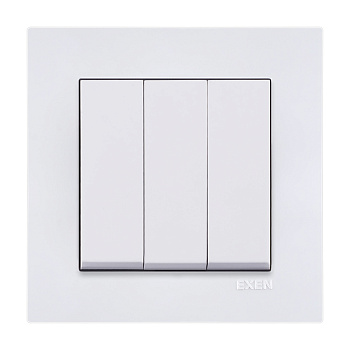 Switch EXEN, KARELL, 3-gang, white, recessed