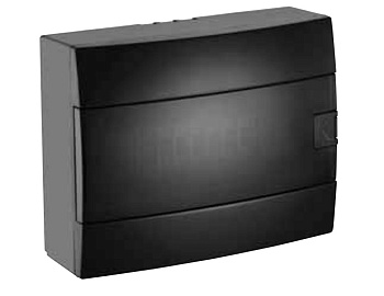 Modular distribution box Horoz, 12-socket, IP40, with transp. door, black, surface, (12)