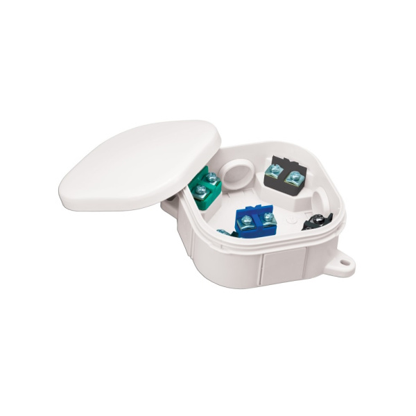 Nozarkārba ar spailēm, IP54, balta, klik vāks, v/a, 92x92x44mm, Halogenfree