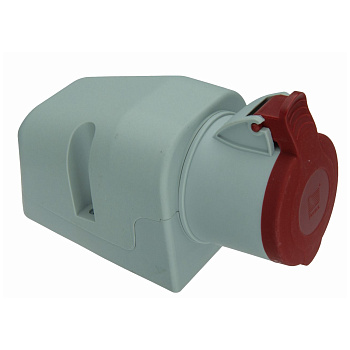 Socket with cover 16A, 3P+N+E, IP44, surface