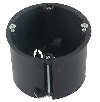Junction box Mutlusan, black, for plasterboard, 68x46mm