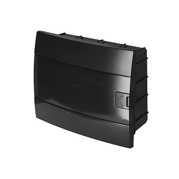 Modular distribution box Horoz, 12-socket, IP40, with transp. door, black, recessed, (12)