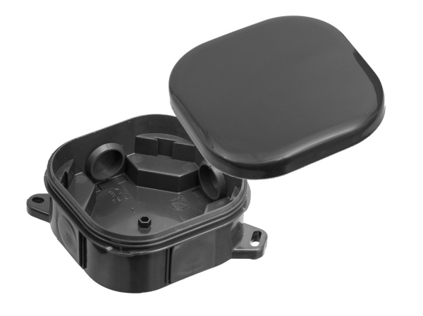 Nozarkārba IP54, melna, klik vāks, v/a, 92x92x44mm, Halogenfree