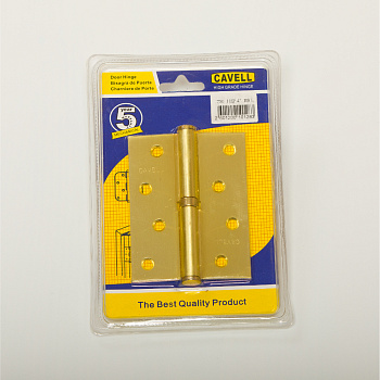 Door hinge, CAVELL, 1BB FHP, BS(matt gold), 4'', iron, left
