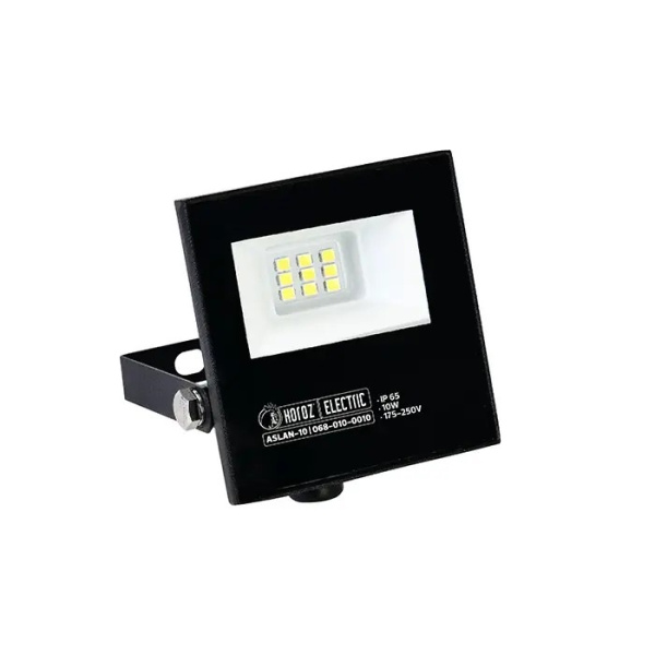 Prožektors LED, Horoz, ASLAN, 10W, 1100lm, 4200K, IP65, melns, alumīnijs, (16)