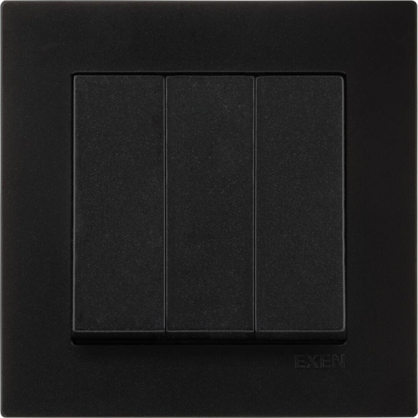Slēdzis EXEN, KARELL, 3-taust, metal. melns, z/a
