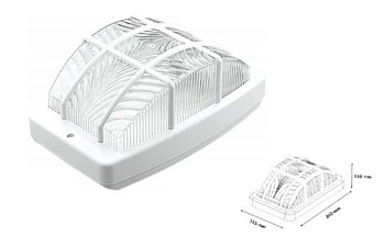 Plafond E27, KRAL, 60W, IP44, valge, koos võrega, plastist