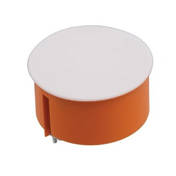 Junction box with cover, orange, for plasterboard, 73x46mm