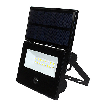 Прожектор LED, Horoz, SPIDER, 16W, 1600lm, 6400K, IP54, черный, с PIR сенсором, пластик, (24)