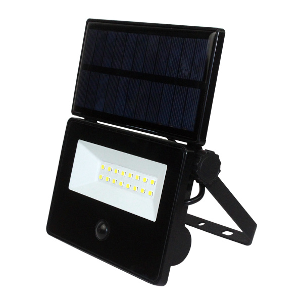 Prožektors LED, Horoz, SPIDER, 16W, 1600lm, 6400K, IP54, melns, ar PIR sensoru, plastmasa, (24)