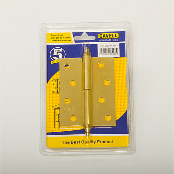 Door hinge, CAVELL, 0BB CHP, BS(matt gold), 4'', iron, right