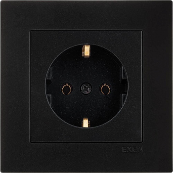 Socket EXEN, KARELL, grounded, black metal