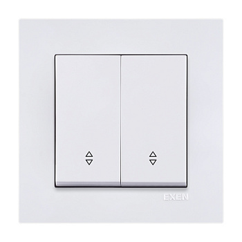 Switcher EXEN, KARELL, double, white, recessed