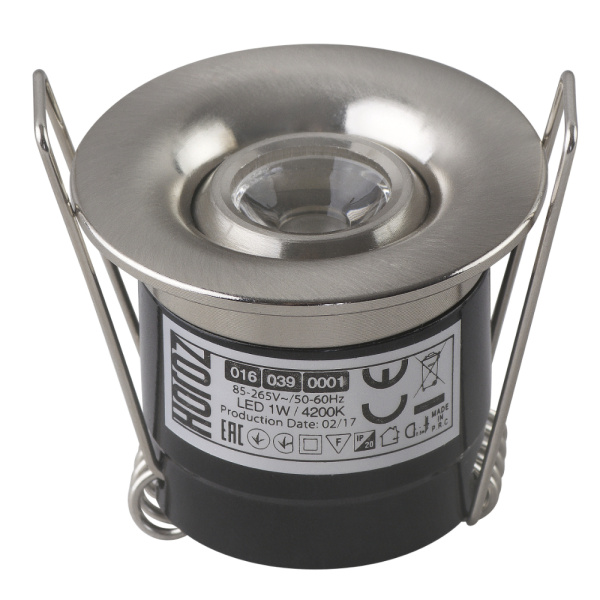 Panelis LED, Horoz, SILVIA, 1W, 70lm, 4200K, IP20, matēts hroms, z/a, (100)