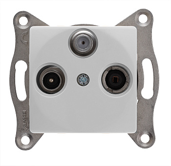 Socket Makel, LILLIUM, SAT/TV/RAD finite, 3-socket, white, (no frame), recessed