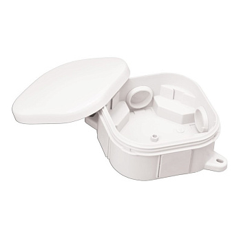Junction box IP54, white, click lid, surface, 92x92x44mm, Halogenfree