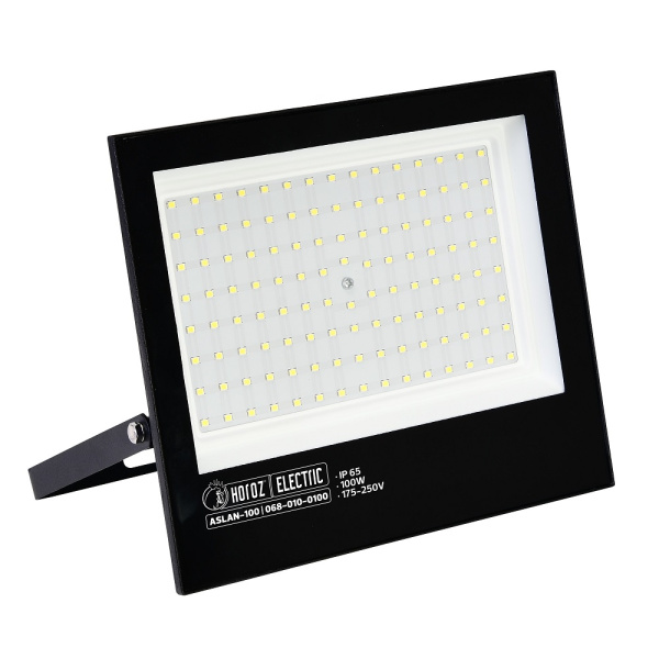 Prožektors LED, Horoz, ASLAN, 100W, 8000lm, 6400K, IP65, melns, alumīnijs, (16)