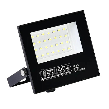 Прожектор LED, Horoz, ASLAN, 20W, 2200lm, 4200K, IP65, черный, алюминий, (16)