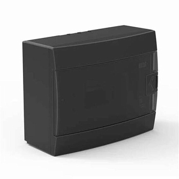 Modular distribution box Horoz, 8-socket, IP40, with transp. door, black, surface, (24)