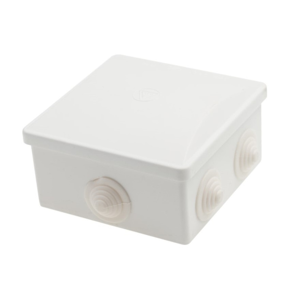 Nozarkārba S-BOX, ar ievadiem, IP44, balta, v/a, 80x80x40mm