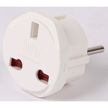 Adapteris Horoz, 10A, UK-EU, balts, (90)