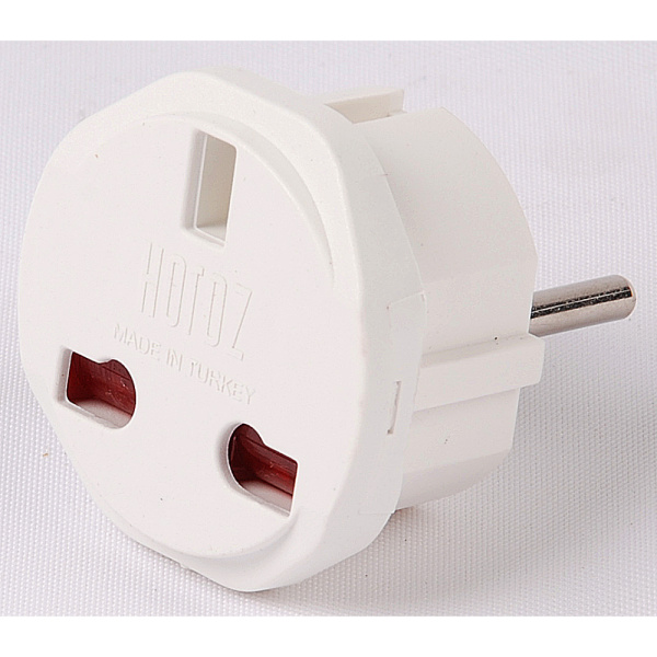 Adapteris Horoz, 10A, UK-EU, balts, (90)