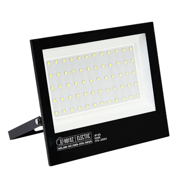 Prožektors LED, Horoz, ASLAN, 50W, 5750lm, 4200K, IP65, melns, alumīnijs, (16)