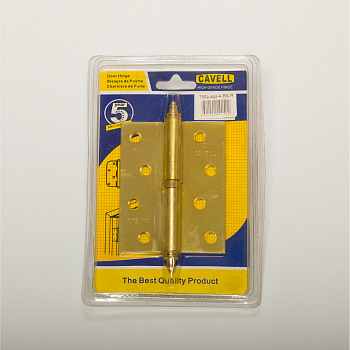 Door hinge, CAVELL, 1BB CHP, BS(matt gold), 4'', iron, right