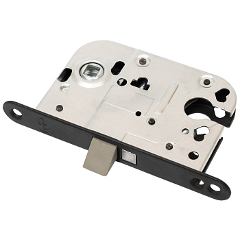 Замок дверной MP, MSL-2018, с планкой, с фиксатором, Скандинавский, черный, 72mm