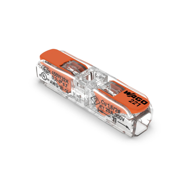 Klemmes Wago, 221-2411, 32A, 2-viet., 0.2-4mm2, (60)